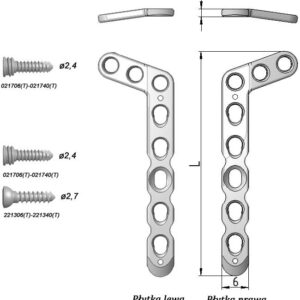 Płytka blokowana “L” ukośna, do nasady dalszej kości promieniowej (szeroka)