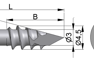 Wkręt kostkowy Ø4,5/3,0mm trokar B=10-37mm